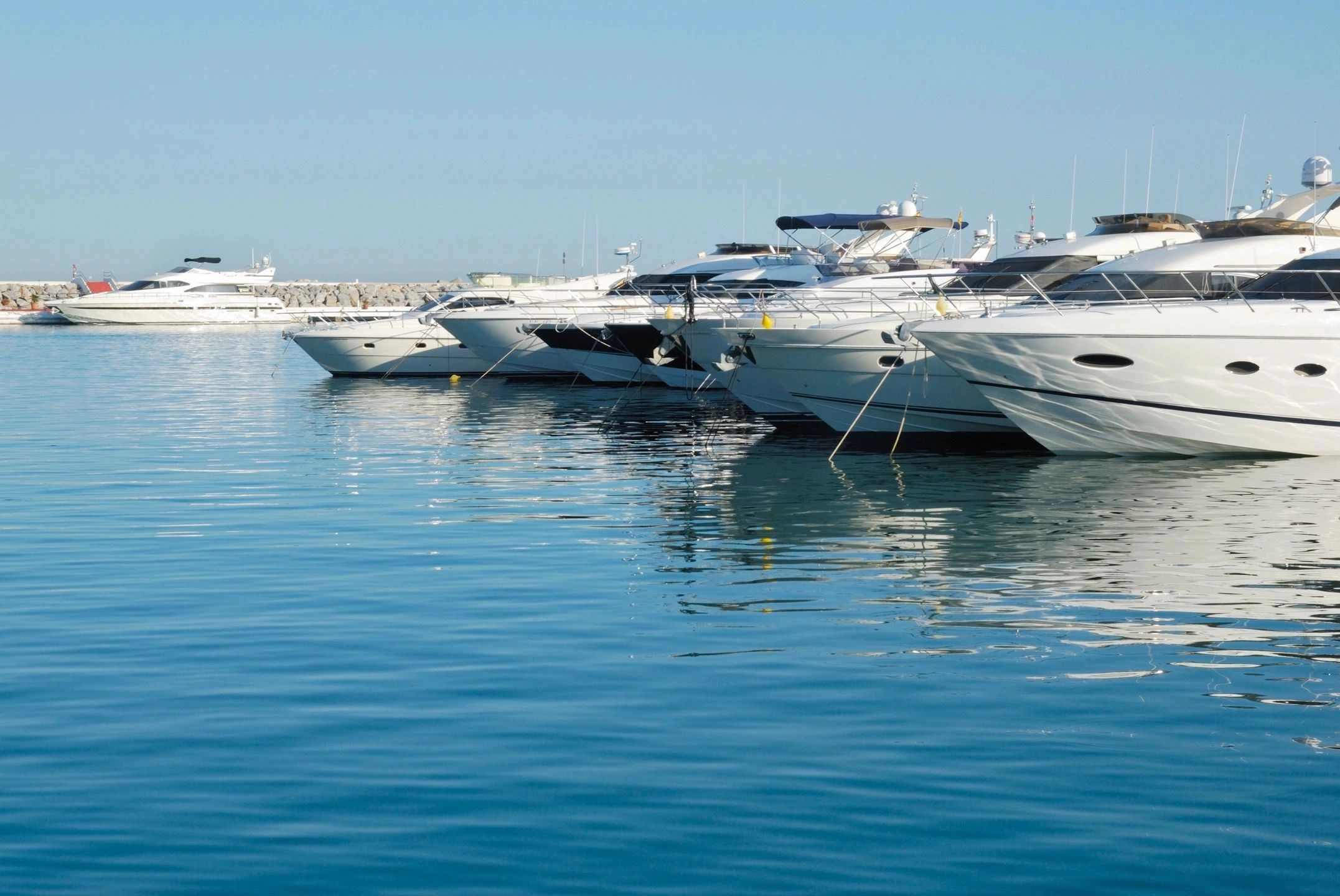 Boats at marina in Florida waterfront